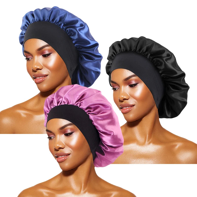 Silque Luna Women's Satin Solid Bonnets
