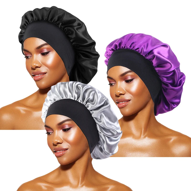 Silque Luna Women's Satin Solid Bonnets