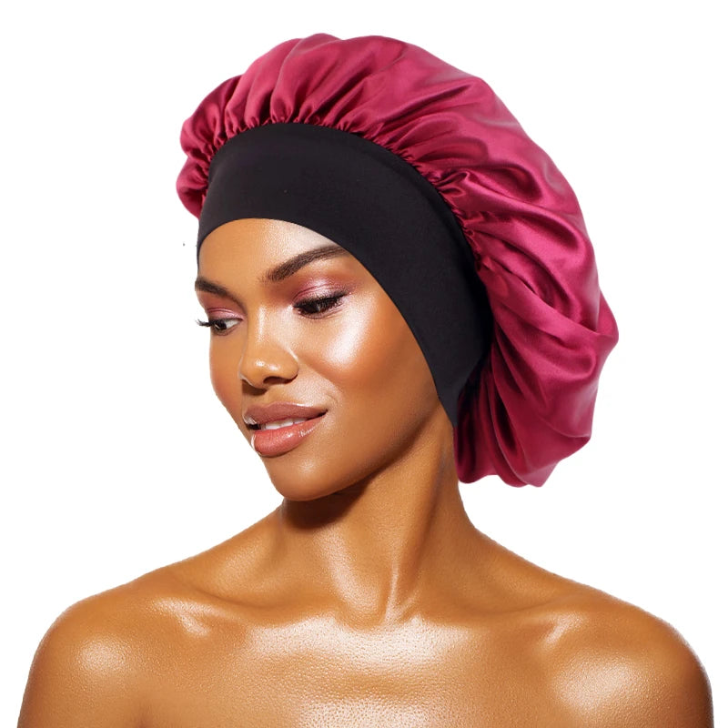 Silque Luna Women's Satin Solid Bonnets