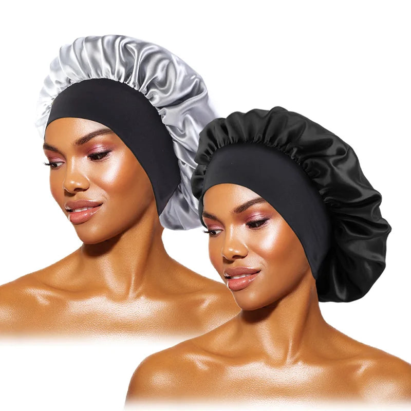 Silque Luna Women's Satin Solid Bonnets