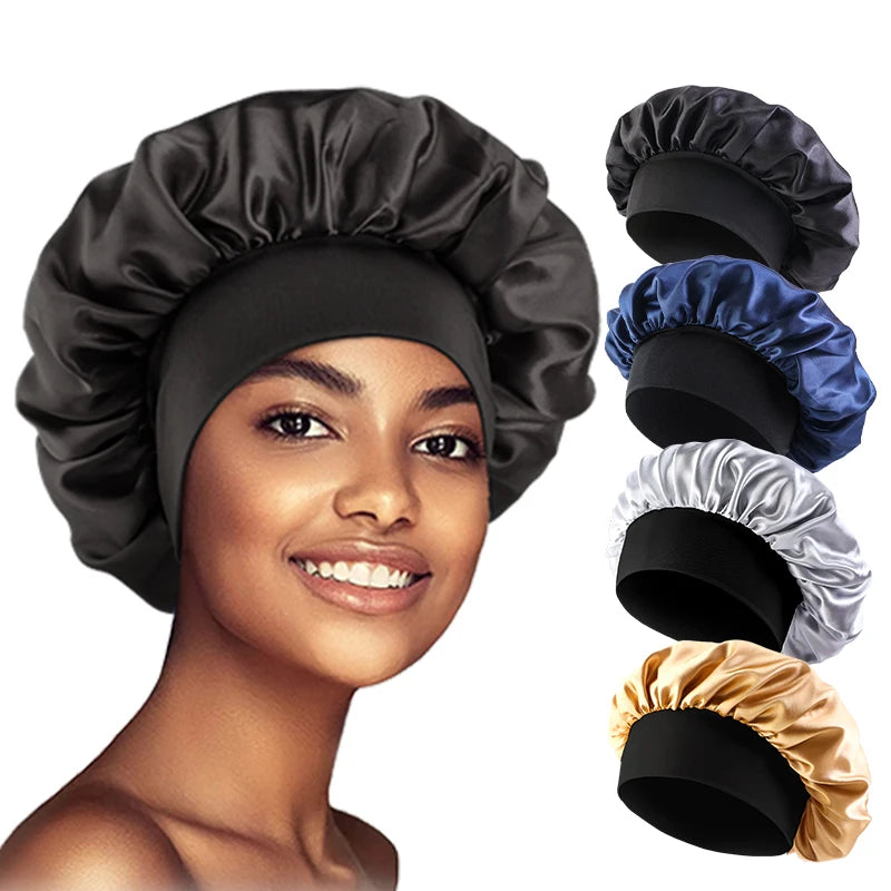 Silque Luna Women's Satin Solid Bonnets