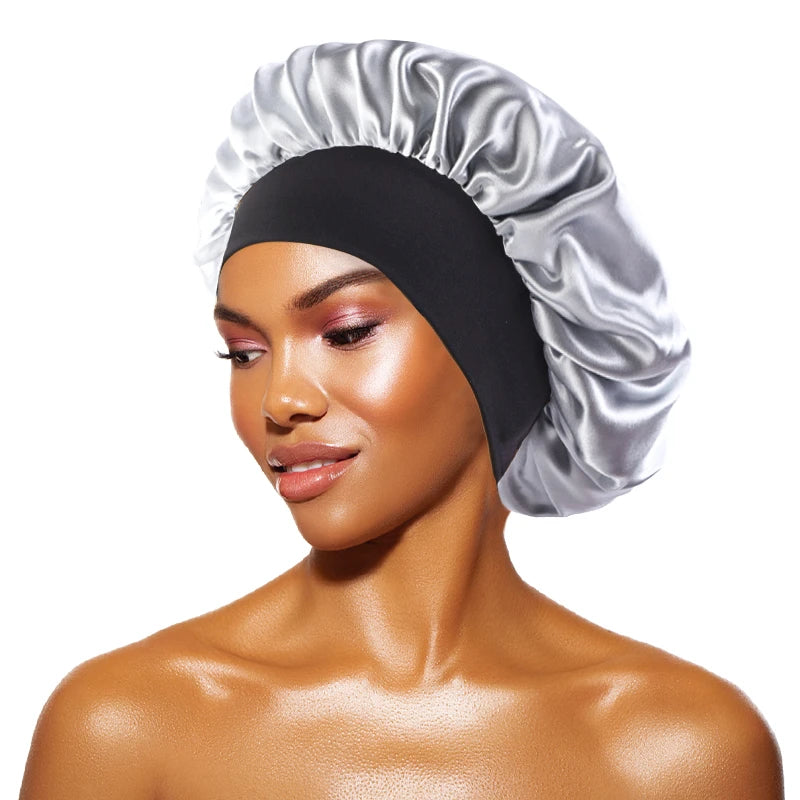 Silque Luna Women's Satin Solid Bonnets