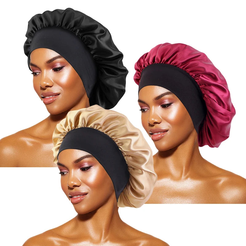 Silque Luna Women's Satin Solid Bonnets