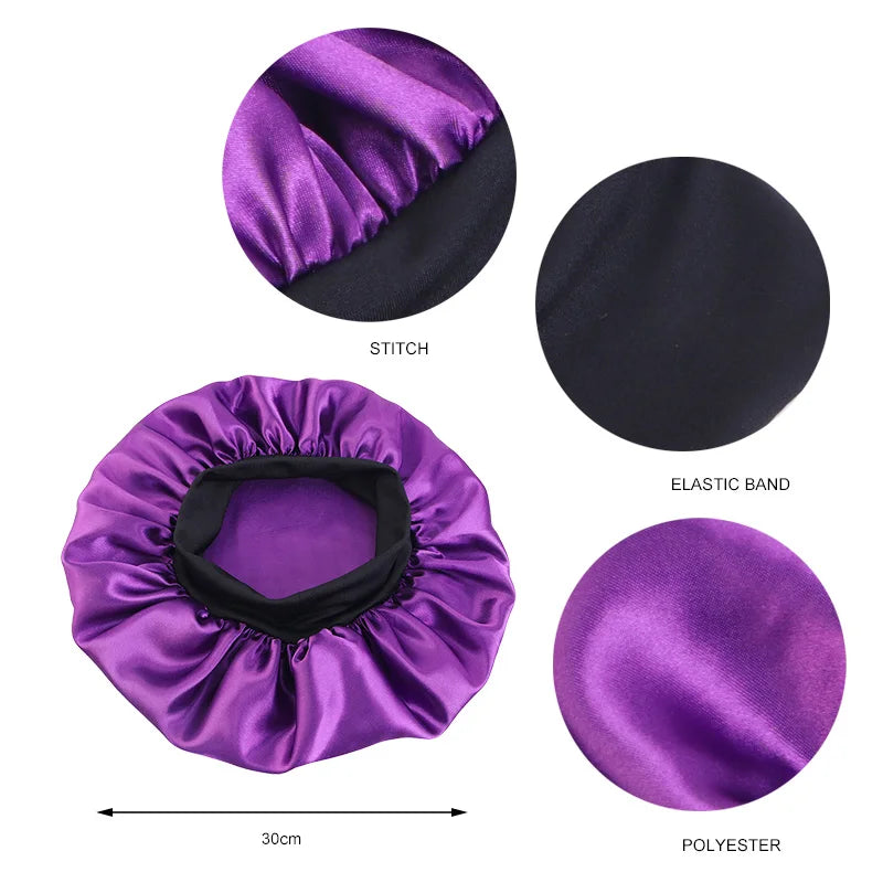 Silque Luna Women's Satin Solid Bonnets
