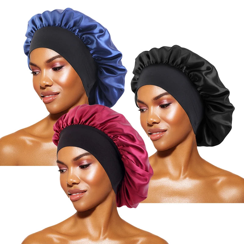 Silque Luna Women's Satin Solid Bonnets